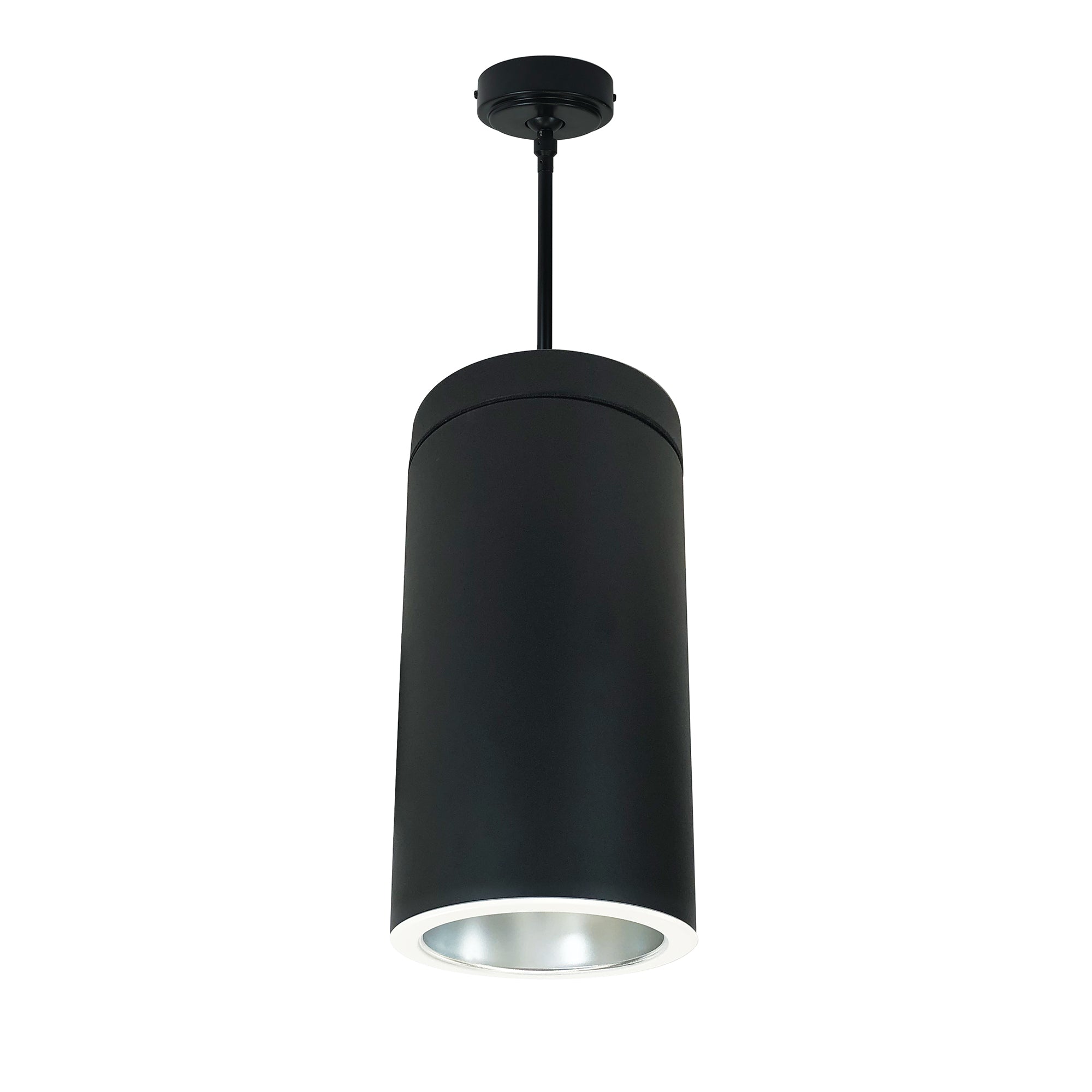 Nora Lighting NYLS2-6P25140MDWB6 - Cylinder - 6 Inch CYL PENDANT 2500L 40K REF. MEDIUM. DIFF/WH FLANGE 120V-277V 0-10V BLK CYL