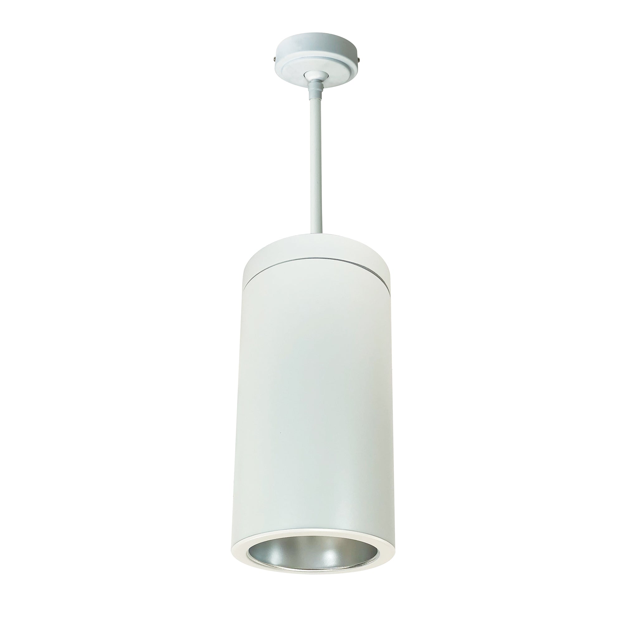 Nora Lighting NYLS2-6P25135MDWW6 - Cylinder - 6 Inch CYL PENDANT 2500L 35K REF. MEDIUM. DIFF/WH FLANGE 120V-277V 0-10V WH CYL