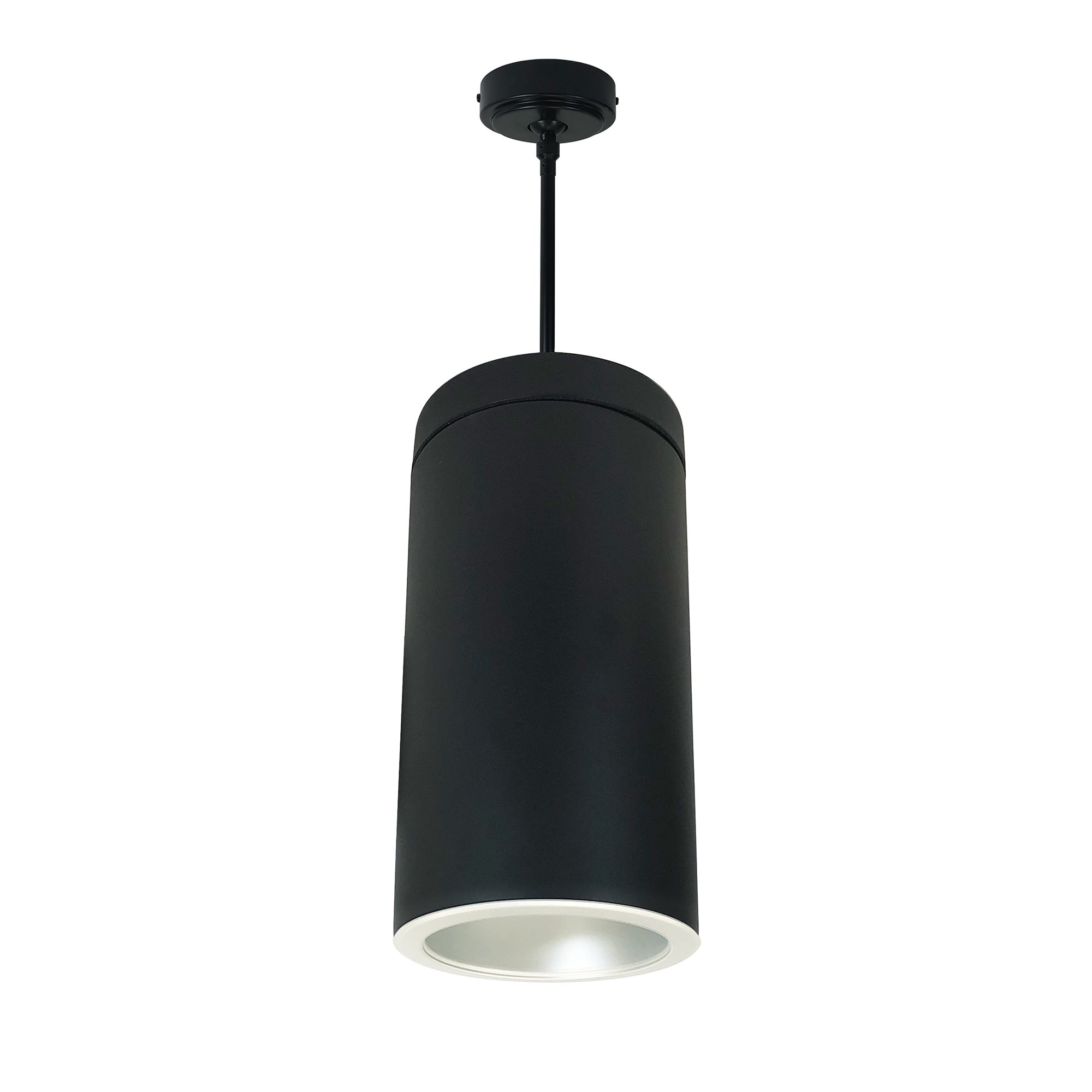 Nora Lighting NYLS2-6P25135MHZB6 - Cylinder - 6 Inch CYL PENDANT 2500L 35K REF. MED. FLOOD. HZ/HZ FLANGE 120V-277V 0-10V BLK CYL