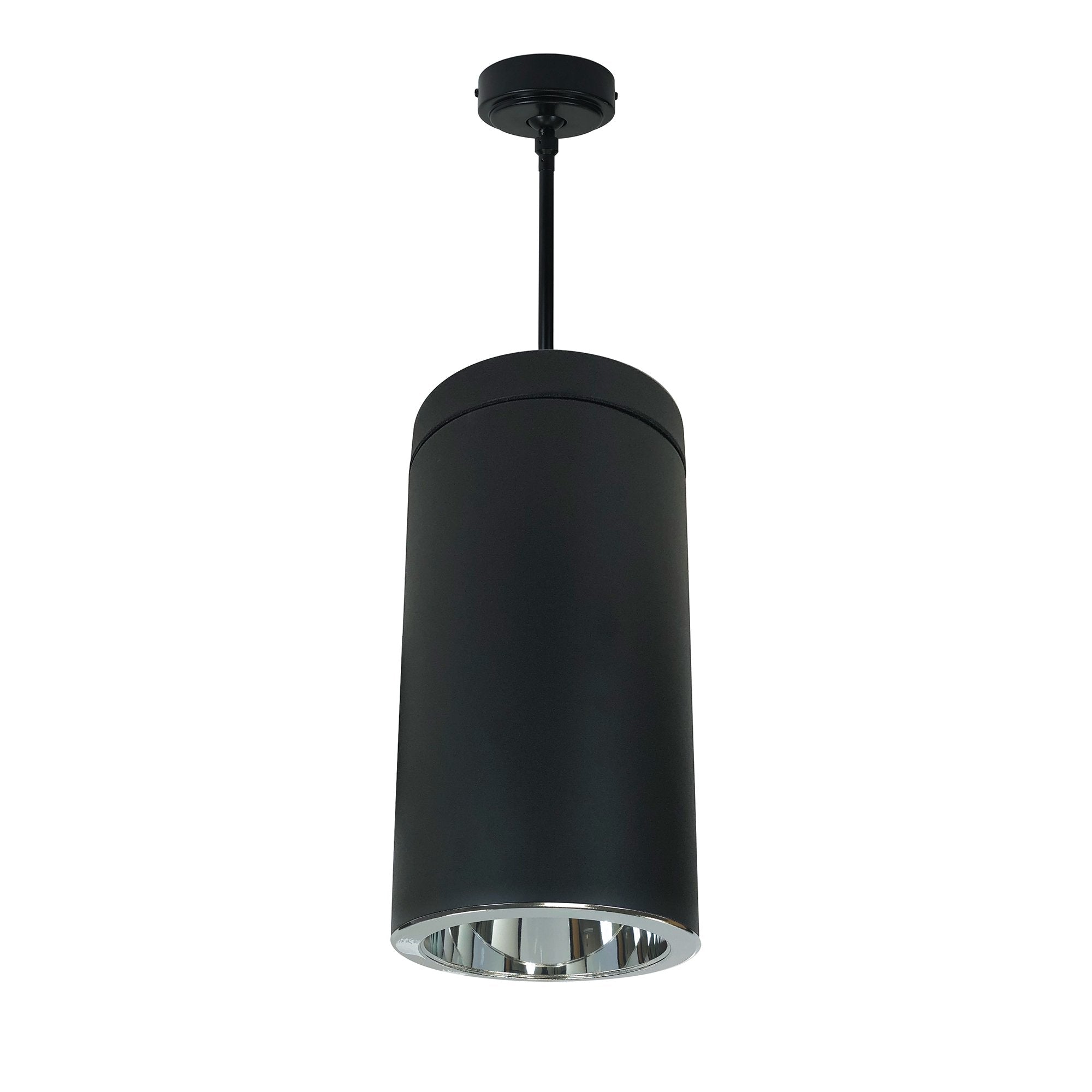 Nora Lighting NYLS2-6P35135MDDB3/PEM - Cylinder - 6 Inch CYL PENDANT 3500L 35K REF, MED FLD, DIFF/DIFF FLANGE BLK CYL 120V Triac/ELV, WIRED FOR EM